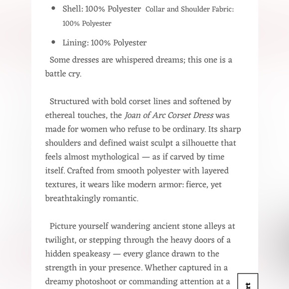 Lacemade Joan of Arc Corset Dress - Picture 14 of 14